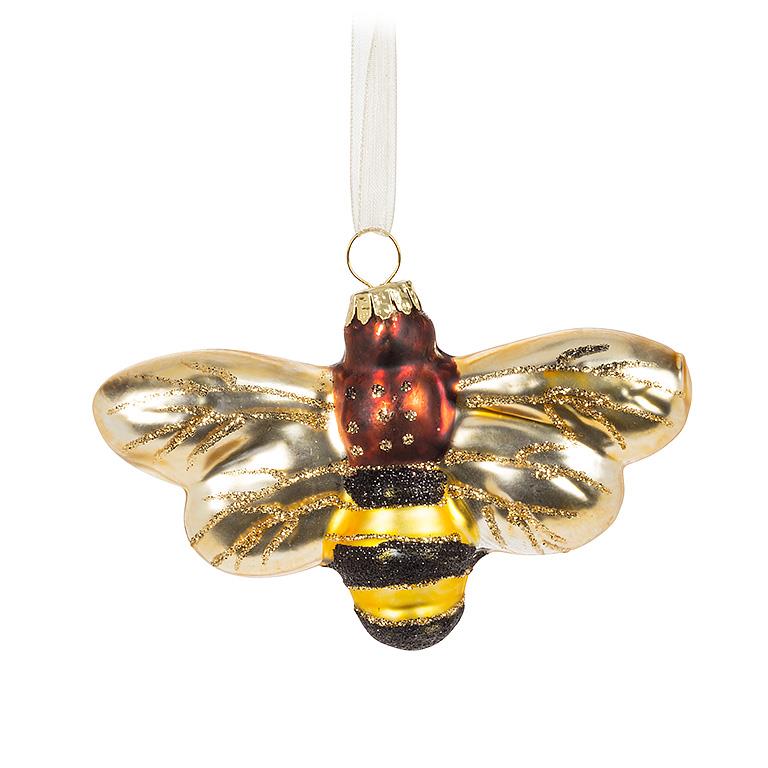 Classic Bee Glass Ornament | Putti Christmamas Holiday Decorations 