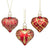 Red with Gold Glass Heart Decoration | Putti Christmas 