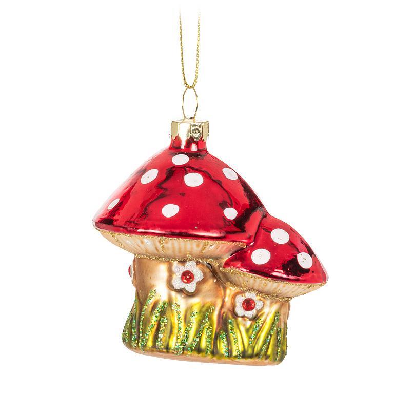 Mushroom Cluster Glass Ornament | Putti Fine Furnishings 