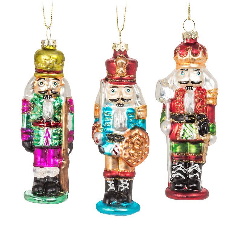 Multi Color Bright Glass Nutcracker Ornament