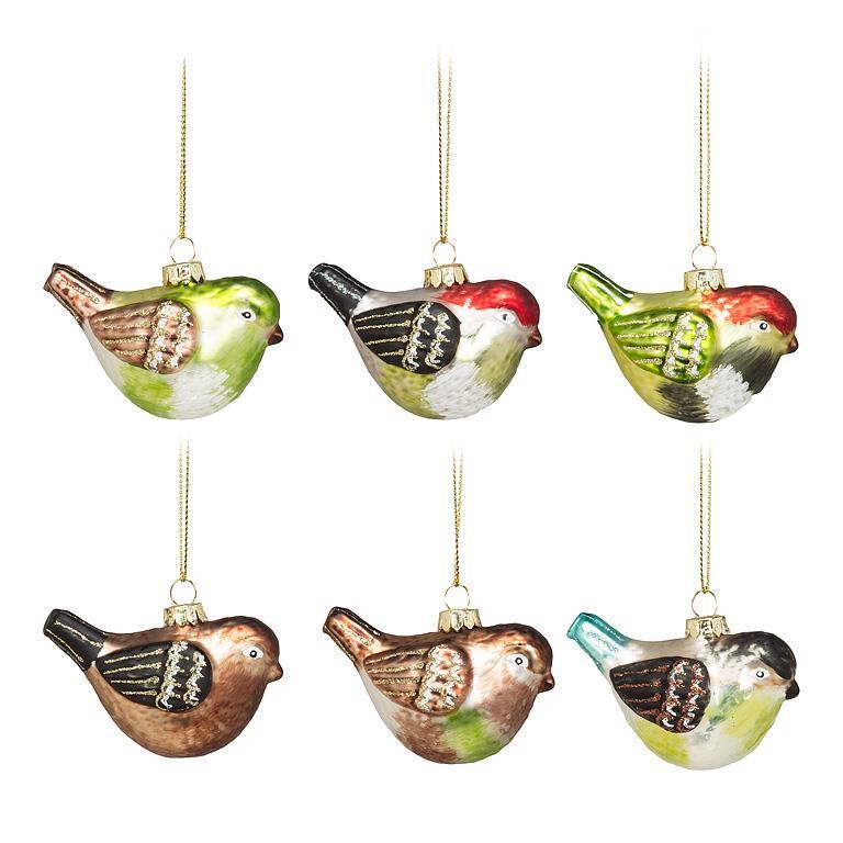 Perched Wren Glass Ornament | Putti Christmas Decorations