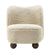 Ivory Faux Fur Ball Foot Armless Chair