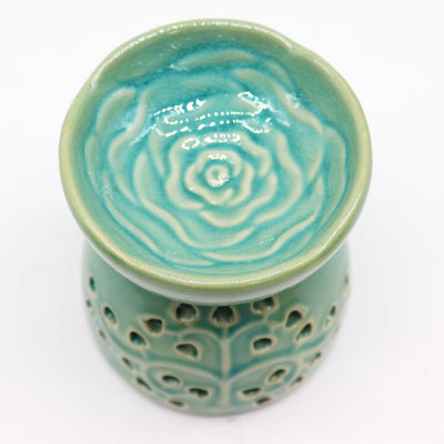 Tree of Life Ceramic Wax Melter - Aqua