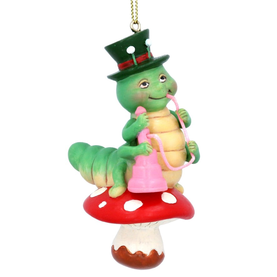 Caterpillar With Pipe Resin Ornament