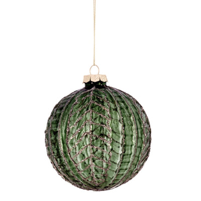 Green Frosted Ball Ornaments