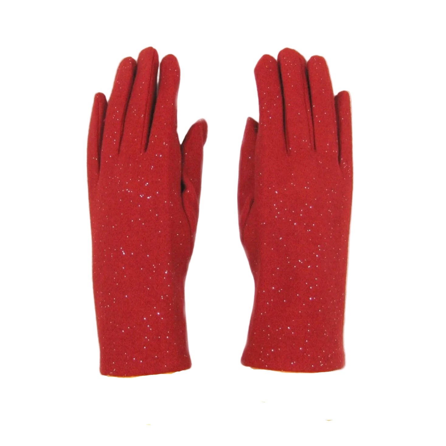 Cashmere Blend Diamond Gloves - Red