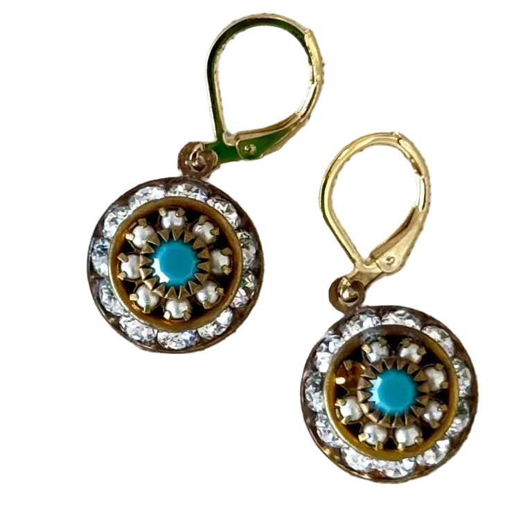 Valentine Rouge "Turquoise Blossom" Earrings