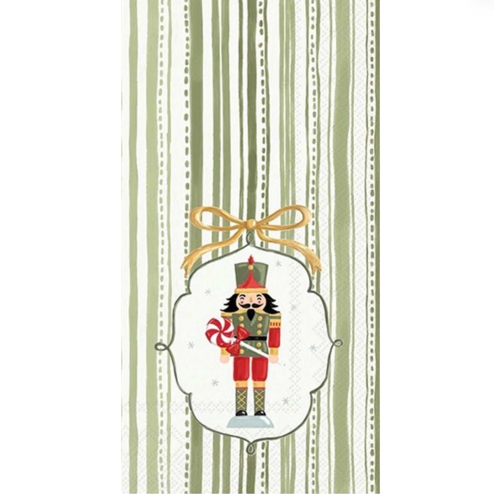 Frosty Nutcracker Green Paper Buffet Napkin