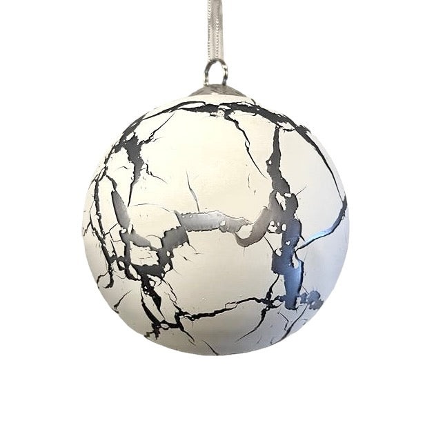 White Crackle Glass Ball