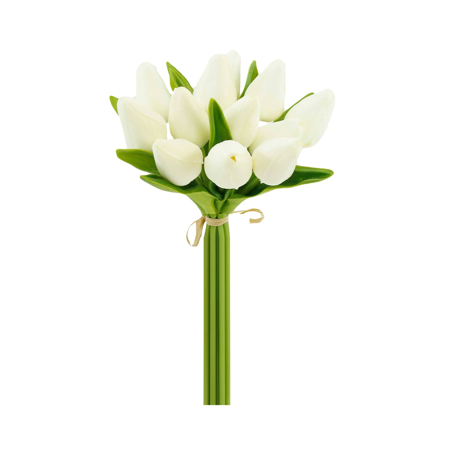 Real Touch Tulip Bud Bouquet - White
