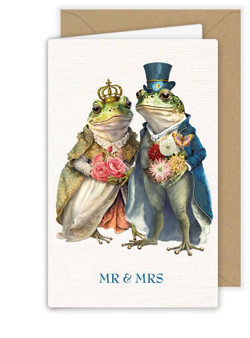 "Mr & Mrs" Frogs Wedding Card