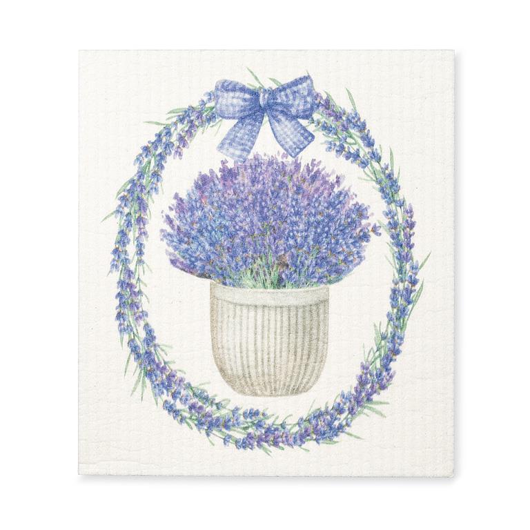 Lavender Wreath Dishcloth | Putti Fine Furnishings 