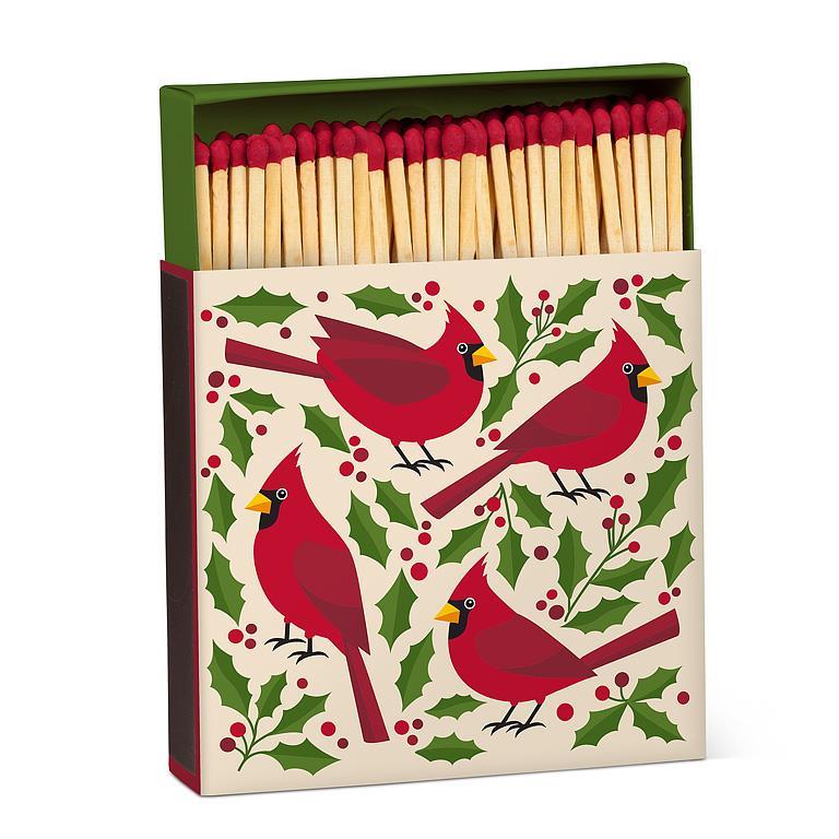 Cardinals & Holly Square Matches | Putti Christmas Celebrations 