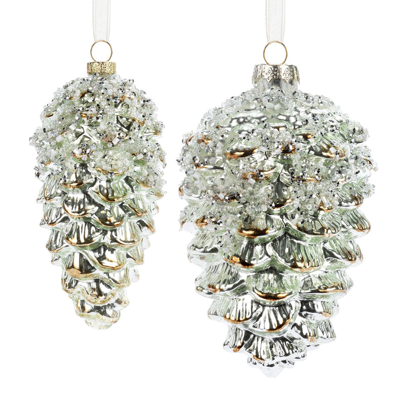 Pinecone Glass Ornament