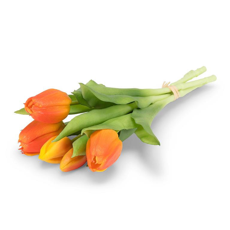 Soft Touch Tulip Bunch - Orange | Putti Fine Furnishings 