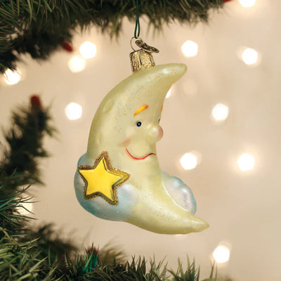 Old World Christmas Mister Moon Glass Ornament