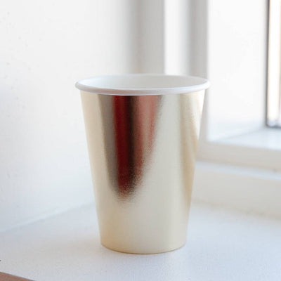 Bonjour Fête Metallic Gold Paper Cups