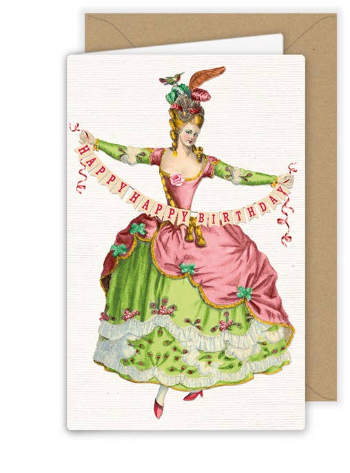 "Happy Happy Birthday" Banner Greeting Card