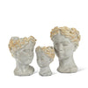 Woman Head Planter with Gold Detailing  - Large | Putti Fine Furnishings Canada