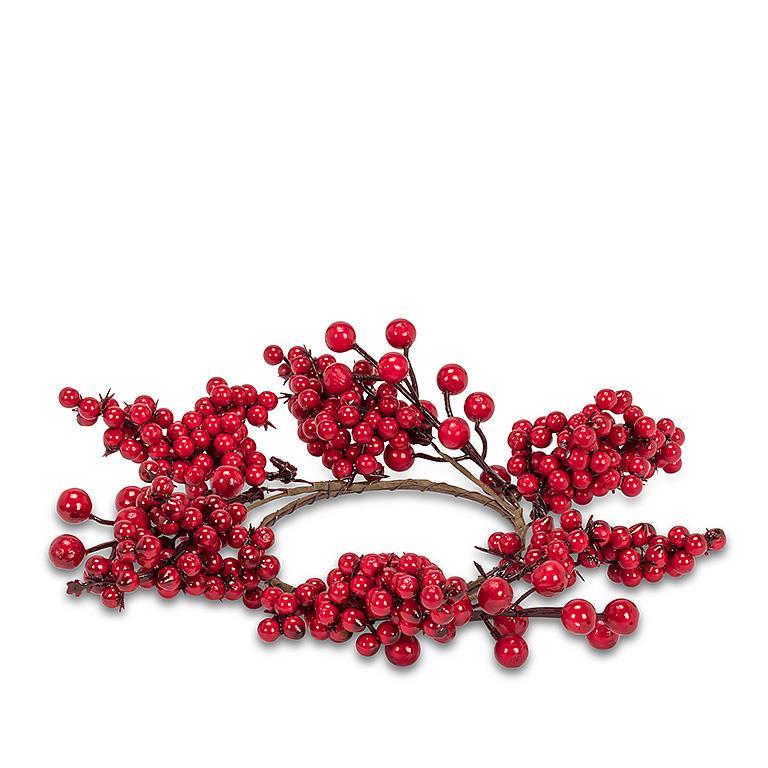 Small Red Berries Candle Ring  | Putti Christmas Decorations 