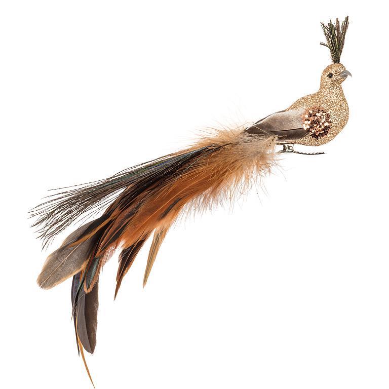 Glitter Peacock Birdclip | Putti Christmas Decorations 