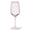 Pink Optic Wine Glass with Gold Rim