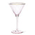 Pink Optic Martini with Gold Rim | Putti Fine Furnishings Canada