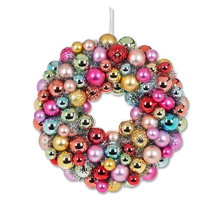 Medium Bright Ball Ornament Wreath | Putti Christmas Celebrations 