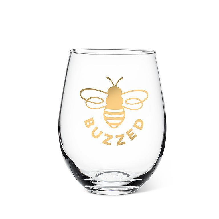 Bee "Buzzed" Stemless Wine Glass  | Putti Fine Furnishings Canada
