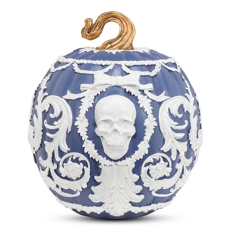 Embossed Scroll Pumpkin - Blue