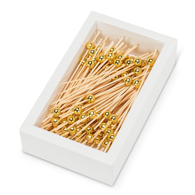 Metallic Gold Ball Canape Picks | Putti Party Supplies 