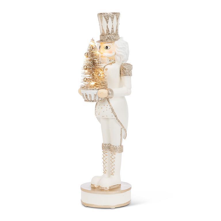 Nutcracker with LED Tree - White | Putti Christmas 