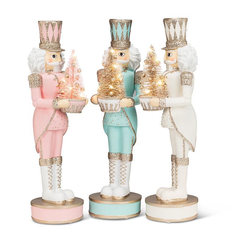 Nutcracker with LED Tree - White | Putti Christmas 