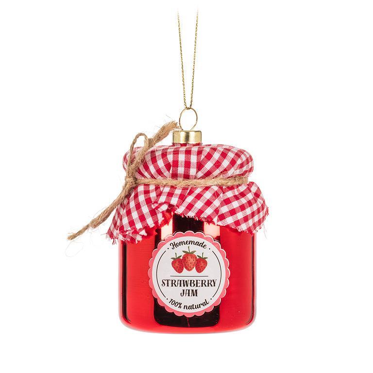 Strawberry Jam Jar Ornament | Putti Christmas Decorations 