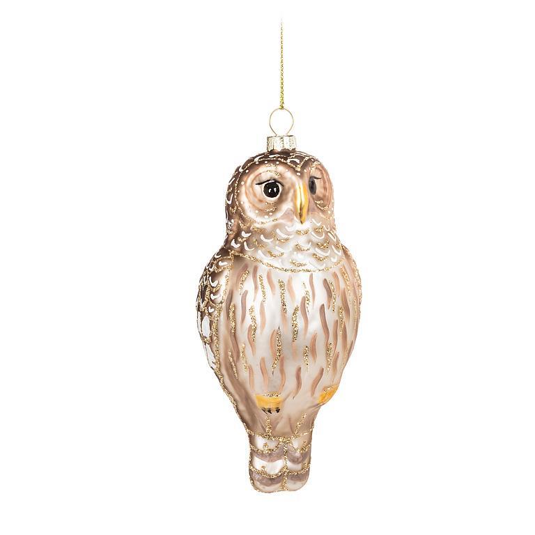Majestic Owl Glass Ornament | Putti Christmas Decorations 