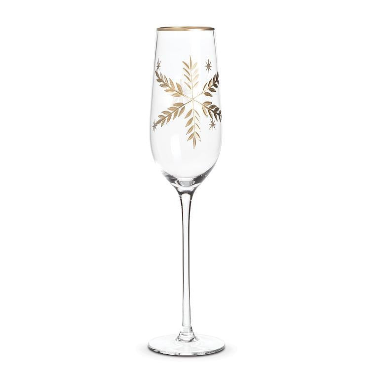 Gold Snowflake Champagne Flute | Putti Fine Furnishings 