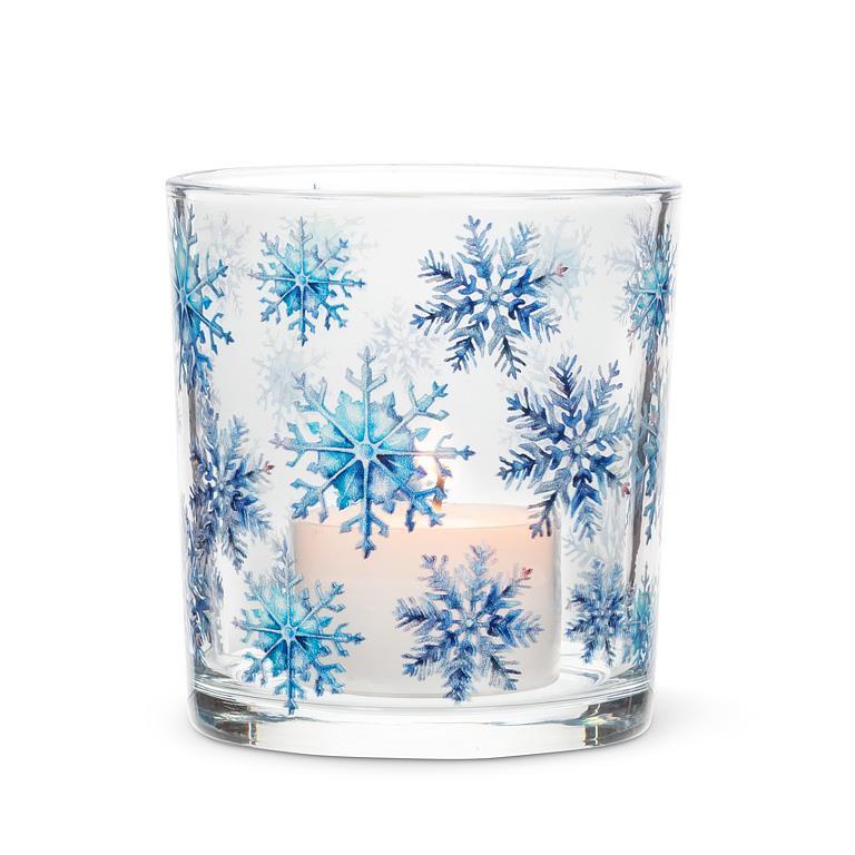 Snowflakes Glass Votive Holder | Putti Fine Furnishings Canada
