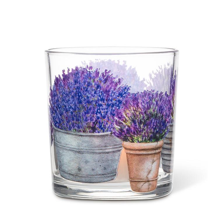 Baskets of Lavender Glass Votive Holder | Putti Fine Furnishings Canada