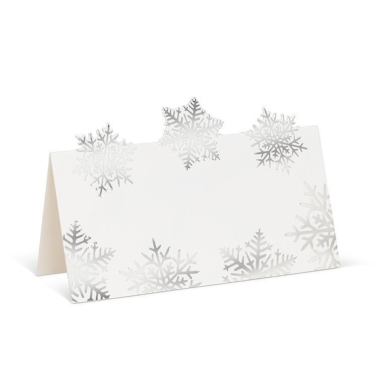 Silver Snowflake Fold Placecards | Putti christmas Entertaining 