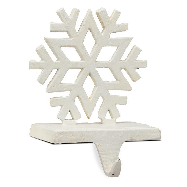 Antique White Snowflake Stocking Holder