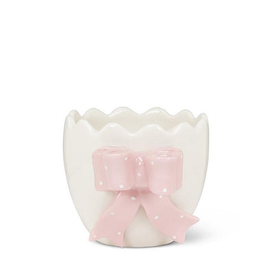 Bunny with Pink Bow and Basket | Putti Fine Furnishings