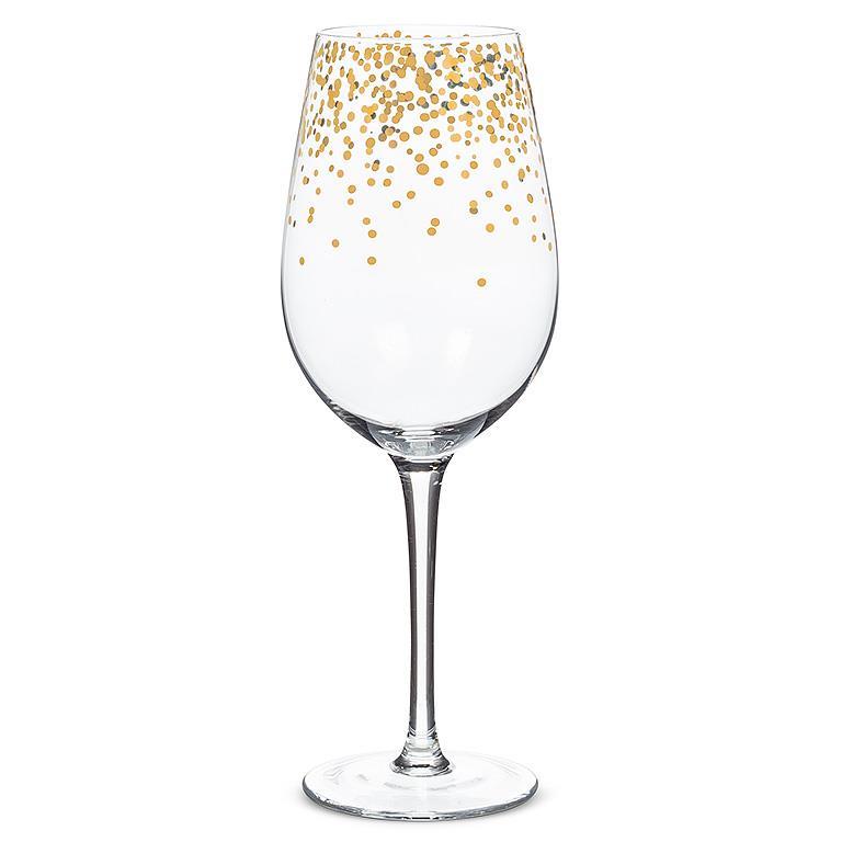 Gold Confetti Wine Glass