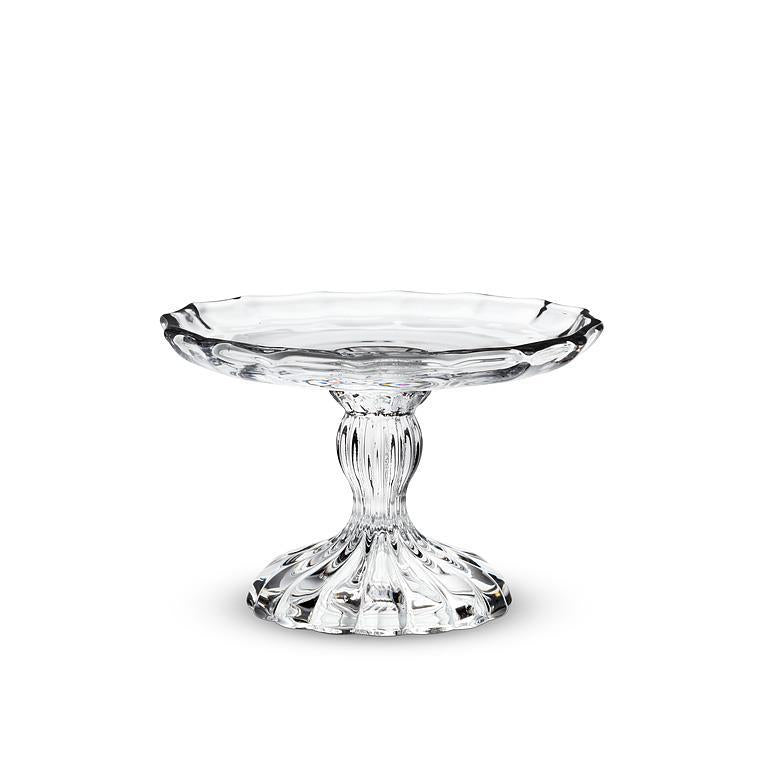 Sm Embossed Glass Pedestal Plate