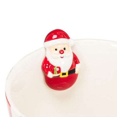 Wide Striped Mug with Santa | Putti Christmas Entertaining