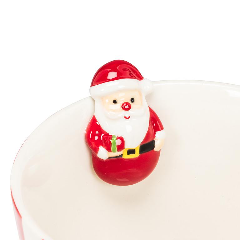 Wide Striped Mug with Santa | Putti Christmas Entertaining 