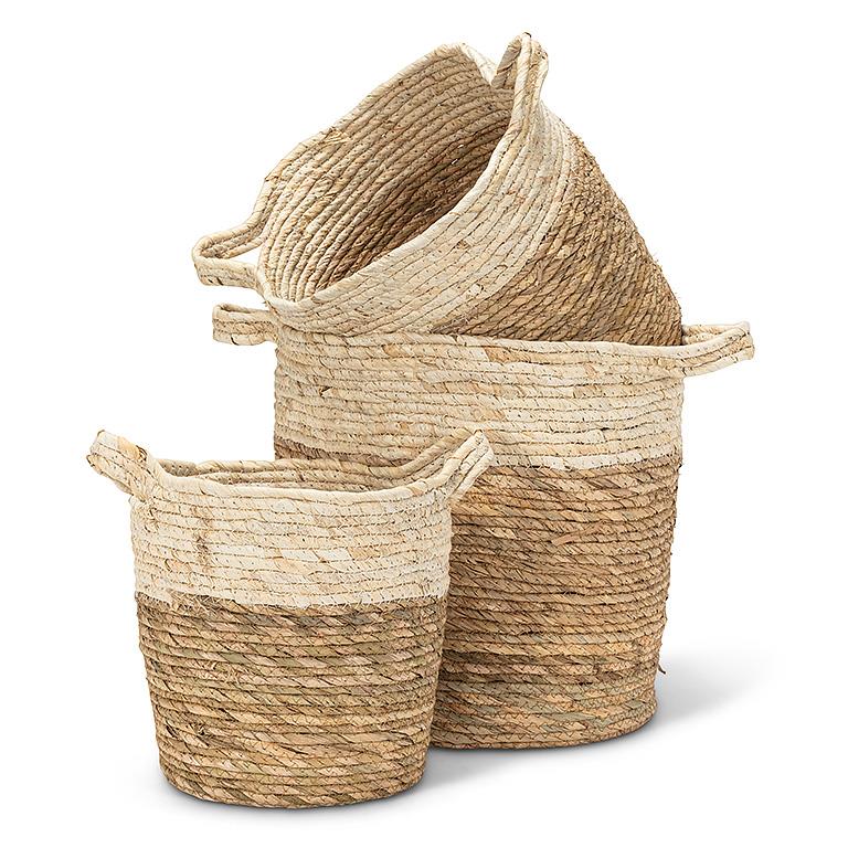 Side Handled Baskets - Set of 3