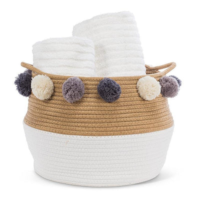 Rope Basket with Pompoms