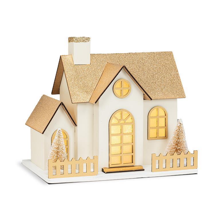 Medium Glitter House with LED Lights
