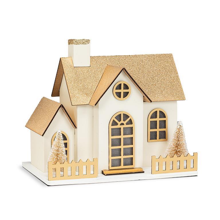 Medium Glitter House with LED Lights