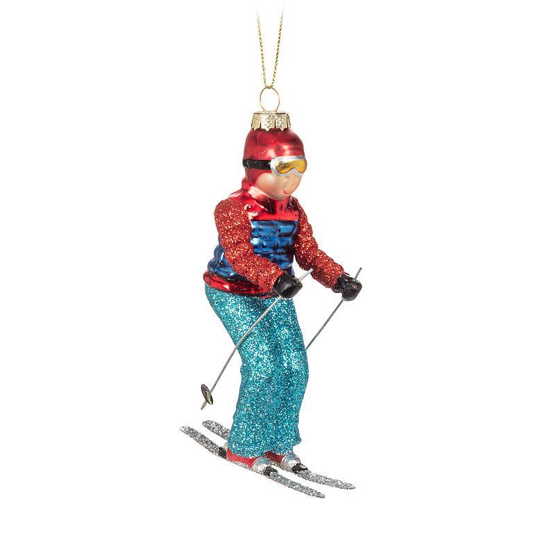 Downhill Skier Ornament | Putti Christmas Decorations 